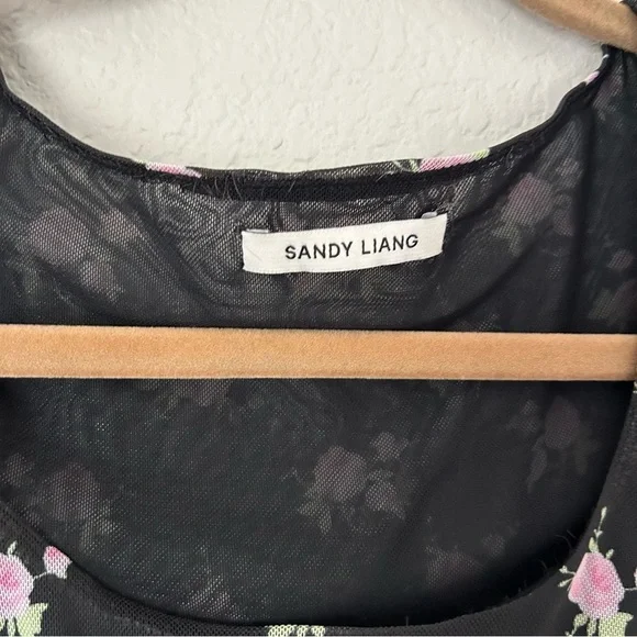 Sandy Liang Kiwi Top in Floral - Picture 3 of 5